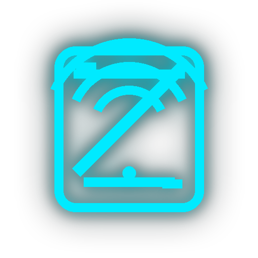 WiFi jammer cyan line icon