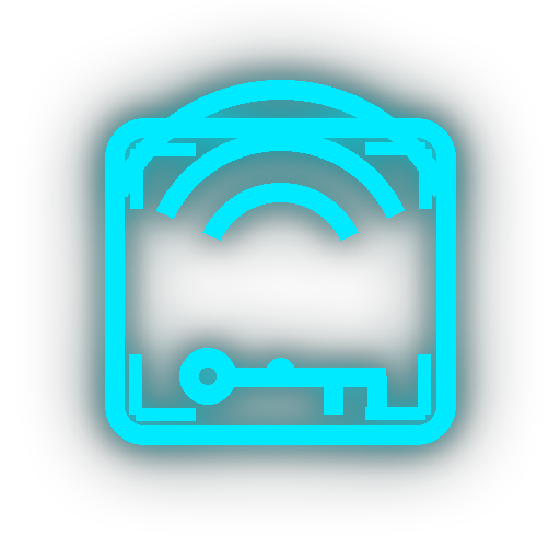 WiFi key grabber cyan line icon